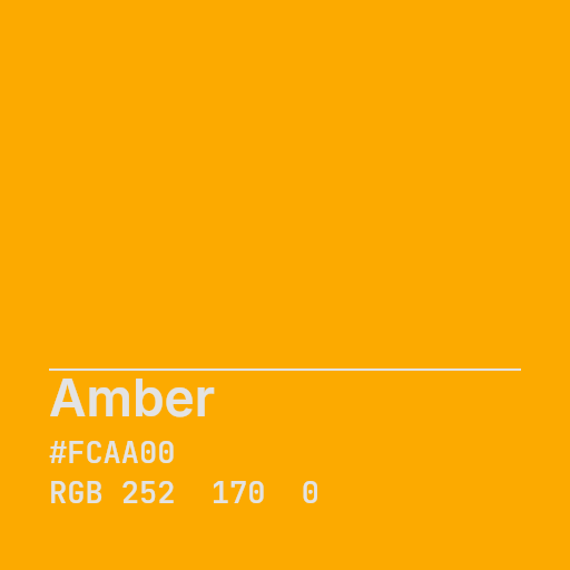 Amber color swatch (#fcaa00)