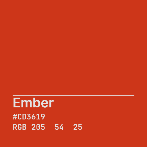 Ember color swatch (#cd3619)