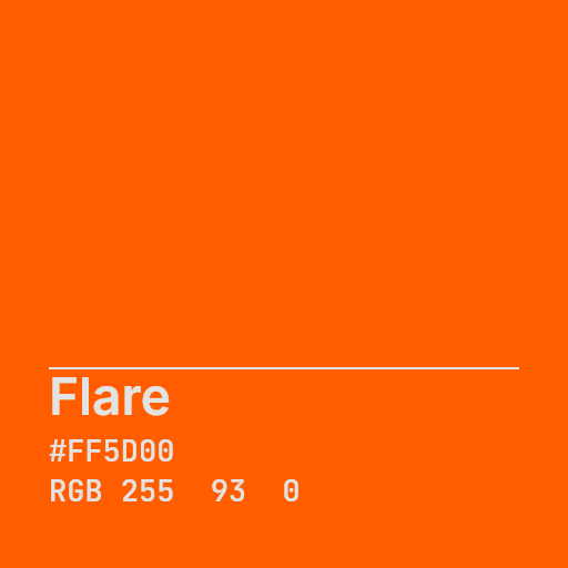 Flare color swatch (#ff5d00)
