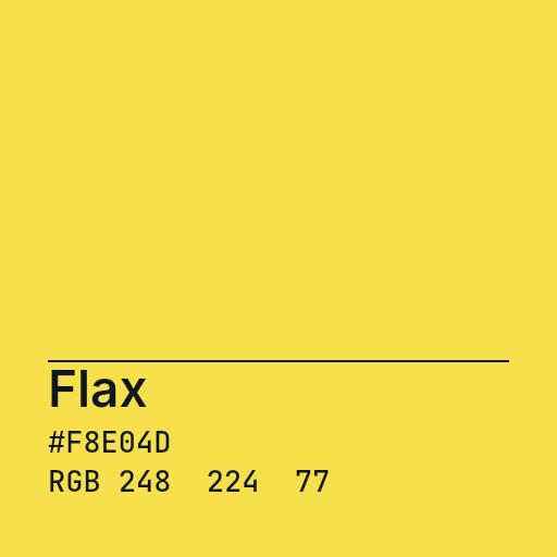 Flax color swatch (#f8e04d)
